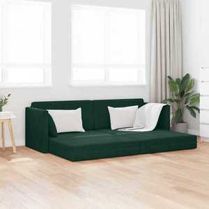 vidaXL Canapea extensibilă de podea Verde închis 213 x 70 x 77 cm imagine