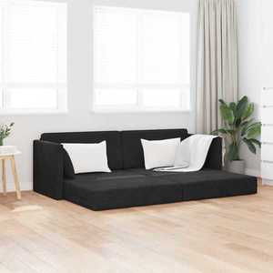 vidaXL Canapea extensibilă de podea Negru 213 x 70 x 77 cm Catifea imagine