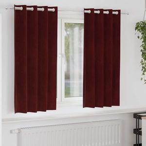 vidaXL Perdele opace 2 pcs Roșu Vin 140 x 175 cm Catifea imagine