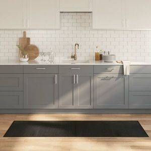 vidaXL Covor dreptunghiular, negru, 60x200 cm, bambus imagine