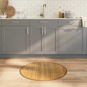 vidaXL Covor rotund, negru, 80 cm, bambus imagine