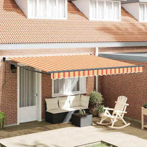 vidaXL Cortina Retractabilă Manual Galben și portocalie 400 × 300 cm imagine