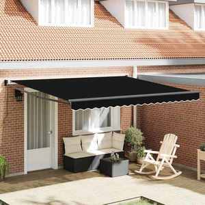 vidaXL Cortina Retractabilă Negru 400 × 300 cm Poliester și Aluminiu imagine