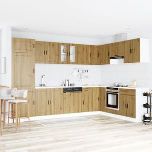 vidaXL Dulap baza chiuvetă cu ușă Porto 2 pcs Maro Lemn compozit imagine