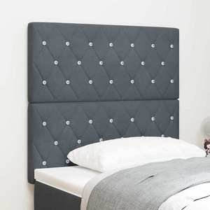 vidaXL Tăblie LED cu benzi LED cu headboard Gri închis 90 cm Catifea imagine