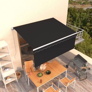 vidaXL Copertină retractabilă manual cu stor, antracit, 3x2, 5 m imagine
