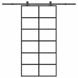 vidaXL Ușă glisantă cu set feronerie 102x205 cm ESG sticlă și aluminiu imagine