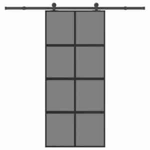 vidaXL Ușă glisantă cu set de feronerie sticlă temperată și aluminiu imagine