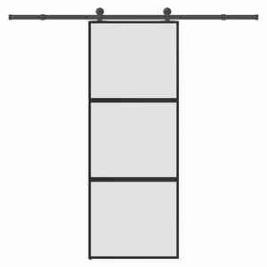 vidaXL Ușă glisantă cu set de feronerie sticlă temperată și aluminiu imagine