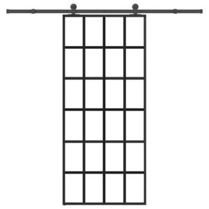 vidaXL Ușă glisantă cu set feronerie, 90x205 cm, sticlă ESG/aluminiu imagine