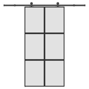 vidaXL Ușă glisantă cu set de feronerie sticlă temperată și aluminiu imagine