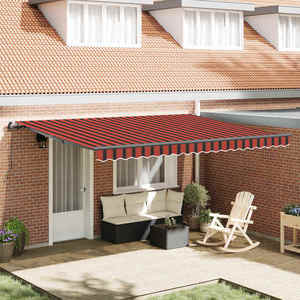 vidaXL Cortina Retractabilă Manual portocaliu și maro 450 × 300 cm imagine