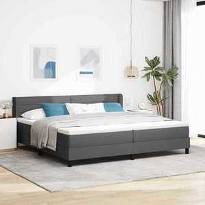 vidaXL Pat cu arcuri cu headboard Gri închis 200 x 200 cm țesătură imagine