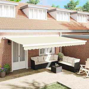 vidaXL Cortina Retractabilă Crem 500 × 300 cm Stofă și Metal imagine