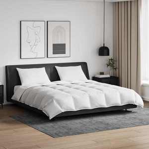 vidaXL Set de Pături cu pernă 3 pcs Alb Pene de rață imagine