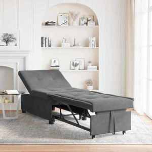 vidaXL Canapea extensibilă Gri închis 194 x 67 x 82 cm Microfibră imagine