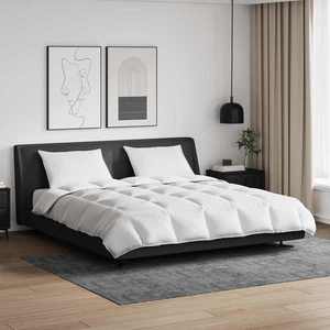 vidaXL Set de Pături cu pernă 3 pcs Alb Pene de rață imagine