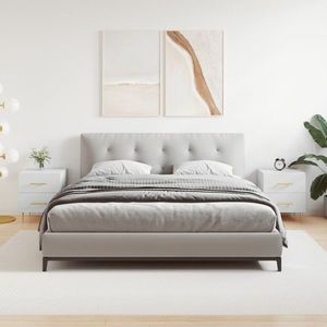 vidaXL Noptiere, 2 buc., alb, 40x35x47, 5 cm, lemn compozit imagine