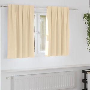 vidaXL Perdele Opaque cu Inel 2 pcs Crem 140 x 140 cm Poliester imagine