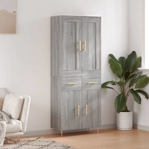 vidaXL Dulap înalt, gri sonoma, 69, 5x34x180 cm, lemn compozit imagine