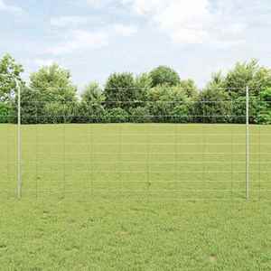 vidaXL Gard cu Stâlp Argintiu 1, 2 x 50 m Oțel imagine