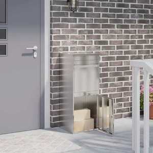 vidaXL Cutie pentru colet Argintiu 47, 5 x 38 x 59 cm Oţel inoxidabil imagine