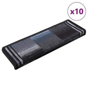 vidaXL Covorașe de scări autoadezive, 10 buc., negru și gri, 65x21x4cm imagine