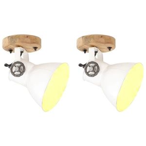 vidaXL Lămpi de perete/tavan industriale, alb, 2 buc., 20x25 cm, E27 imagine