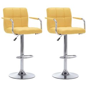 vidaXL Scaune de bar, 2 buc., galben, material textil imagine