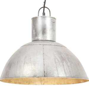 vidaXL Lampă suspendată, 25 W, argintiu, rotund, 48 cm, E27 imagine