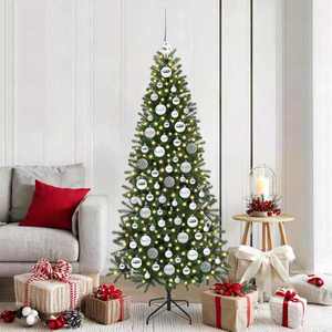 vidaXL Set de Globuri de Crăciun cu 300 LED 120 pcs Argintiu Plastic imagine