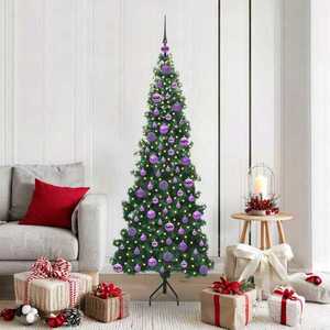 vidaXL Pom de Crăciun Artificial pentru Colț Verde 180 cm PVC și Metal imagine