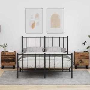 vidaXL Dulap de noapte 2 pcs Lemn vechi și negru 40 x 35 x 47, 5 cm imagine