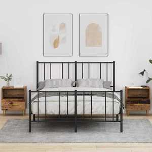 vidaXL Noptieră 2 pcs Lemn vechi 40 x 35 x 47, 5 cm Lemn compozit imagine