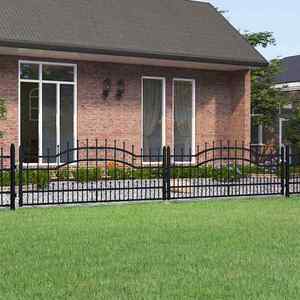 vidaXL Poartă de gard Kampen cu vârf tip suliță, negru, 394, 5x78 cm, oțel imagine