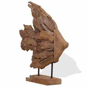 vidaXL Sculptură pește Teak 40x12x57 cm imagine