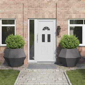 vidaXL Jardinieră 2 pcs Negru 100 x 100 x 80 cm Oțel imagine