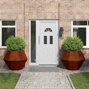 vidaXL Jardinieră 2 pcs Ruginit 100 x 100 x 80 cm imagine