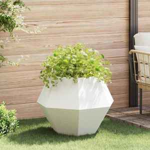 vidaXL Jardinieră Alb 75 x 75 x 60 cm Oțel imagine