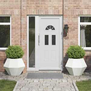 vidaXL Jardinieră 2 pcs Alb 75 x 75 x 60 cm Oțel imagine