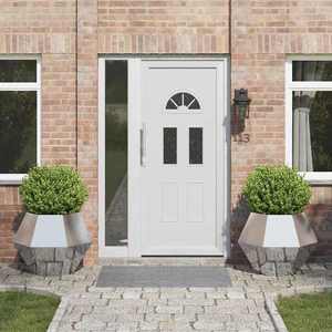 vidaXL Jardinieră 2 pcs Argintiu 75 x 75 x 60 cm Oţel inoxidabil imagine