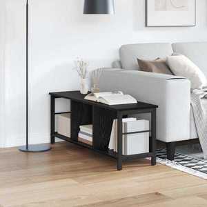 vidaXL Raft pentru cărți Stejar Negru 102 x 32 x 40, 5 cm Lemn compozit imagine