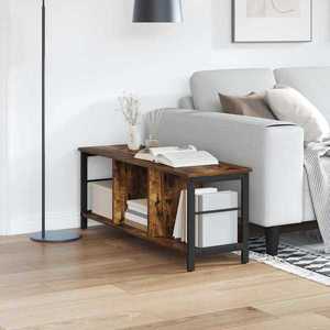 vidaXL Raft pentru cărți Stejar fumuriu 102 x 32 x 40, 5 cm imagine