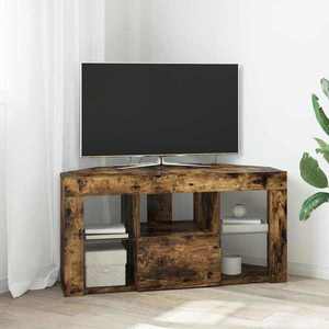 vidaXL Șifonier LED pentru TV colțar Stejar fumuriu 100 x 40 x 50 cm imagine