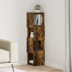 vidaXL Dulap de colț Stejar fumuriu 25, 5x25x102cm Lemn compozit imagine