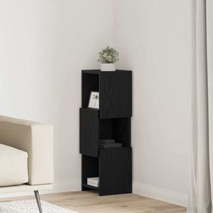 vidaXL Dulap de colț Stejar Negru 25, 5x25x80cm Lemn compozit imagine