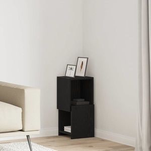 vidaXL Dulap de colț Stejar Negru 25, 5x25x55cm Lemn compozit imagine