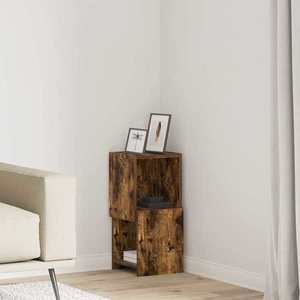 vidaXL Dulap de colț Stejar fumuriu 25, 5x25x55cm Lemn compozit imagine