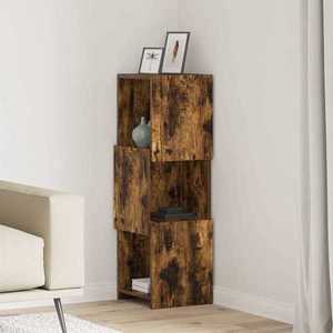 vidaXL Dulap de colț Stejar fumuriu 30, 5x30x95cm Lemn compozit imagine