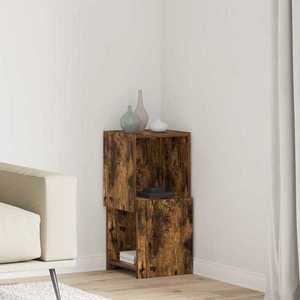 vidaXL Dulap de colț Stejar fumuriu 30, 5x30x65cm Lemn compozit imagine